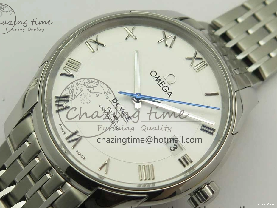 0512 De Ville Hour Vision 41mm SS VSF 1:1 Best Edition White Dial on SS Bracelet A8500 Super Clone Casual 7946